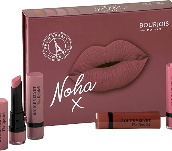 برجوا - NOHA X ROUGE  مجموعة الشفاه المخملية (4 قطع)