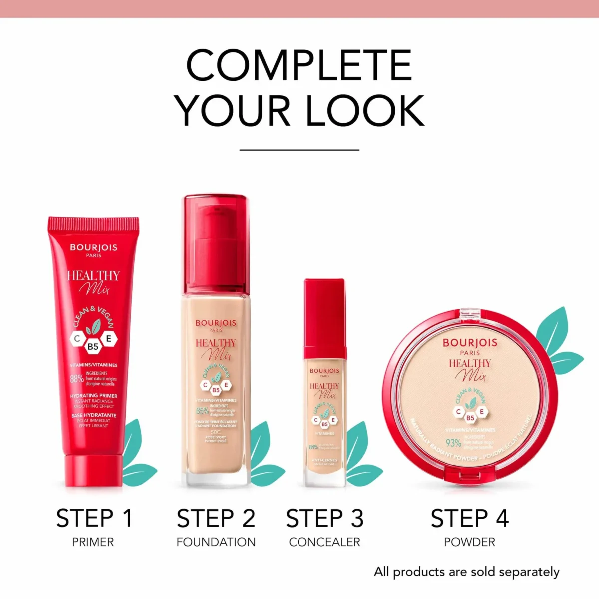⁦كريم اساس بورجوا هيلثي ميكس كلين (Bourjois Healthy Mix Clean Foundation) - 30 مل⁩ - الصورة ⁦7⁩