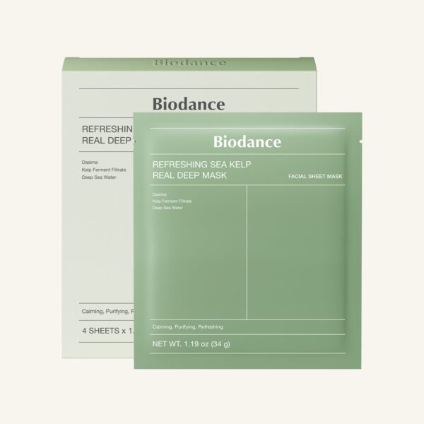 ماسك الهيدروجيل بأعشاب البحر لتهدئة وتبريد البشرة من بيودانس (Biodance Refreshing Sea Kelp Real Deep Mask)