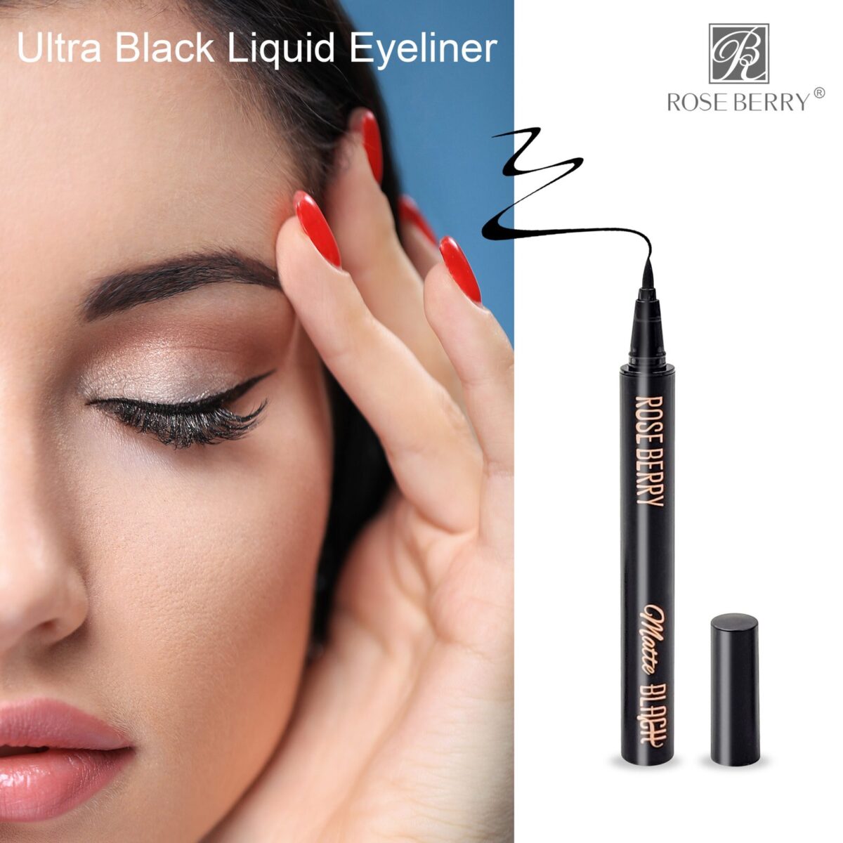 ⁦ايلاينر سائل فائق السواد ومقاوم للماء بلمسة مات (يدوم 24 ساعة) - (Ultra Black Liquid Eyeliner 24H Waterproof)⁩ - الصورة ⁦2⁩