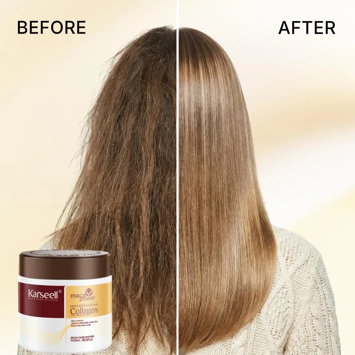 ⁦ماسك كارسيل بالكولاجين لعلاج وترميم الشعر (Karseell Collagen Hair Treatment Mask) - 500 مل⁩ - الصورة ⁦3⁩