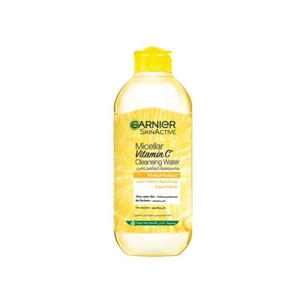ماء ميسيلار منظف ومعزز بفيتامين سي لإشراقة البشرة من غارنييه (Garnier Micellar Vitamin C Cleansing Water) - 400 مل