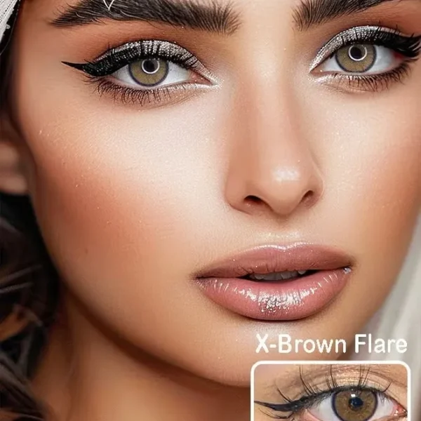 عدسة فرش ليدي - إكس براون فلير | Fresh lady X-Brown Flare Contact Lenses
