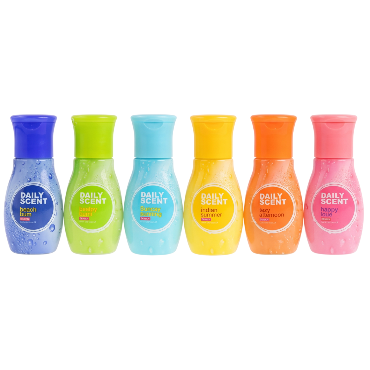 ⁦بنش مجموعة كولونيا ديلي سينت 6 في 1 بألوان مختلفة (Bench Daily Scent 6 in 1 Set Different Colored Bottles)⁩ - الصورة ⁦2⁩