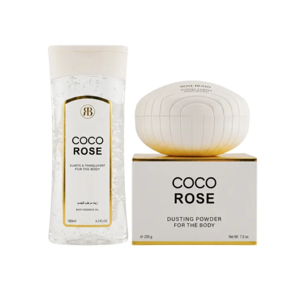 مجموعة كوكو روز (بودرة جسم وزيت معطر) من روز بيري (Rose Berry Coco Rose Body Powder & Oil Set)