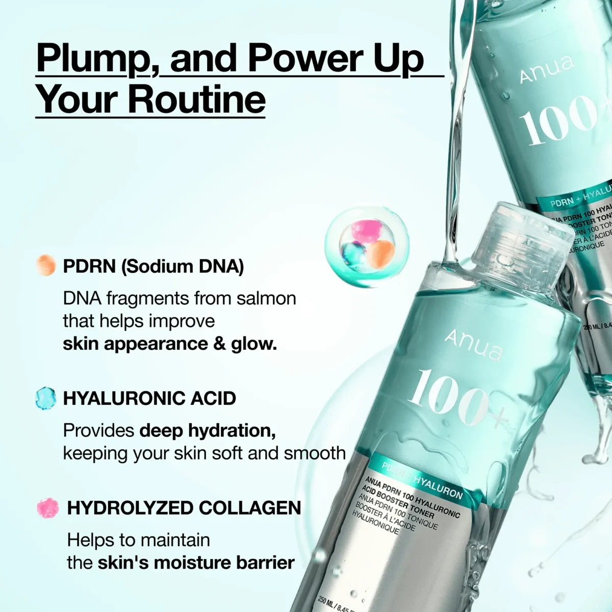 ⁦انوا تونر معزز بحمض الهيالورونيك (Anua PDRN 100 Hyaluronic Acid Booster Toner) - 250 مل⁩ - الصورة ⁦3⁩