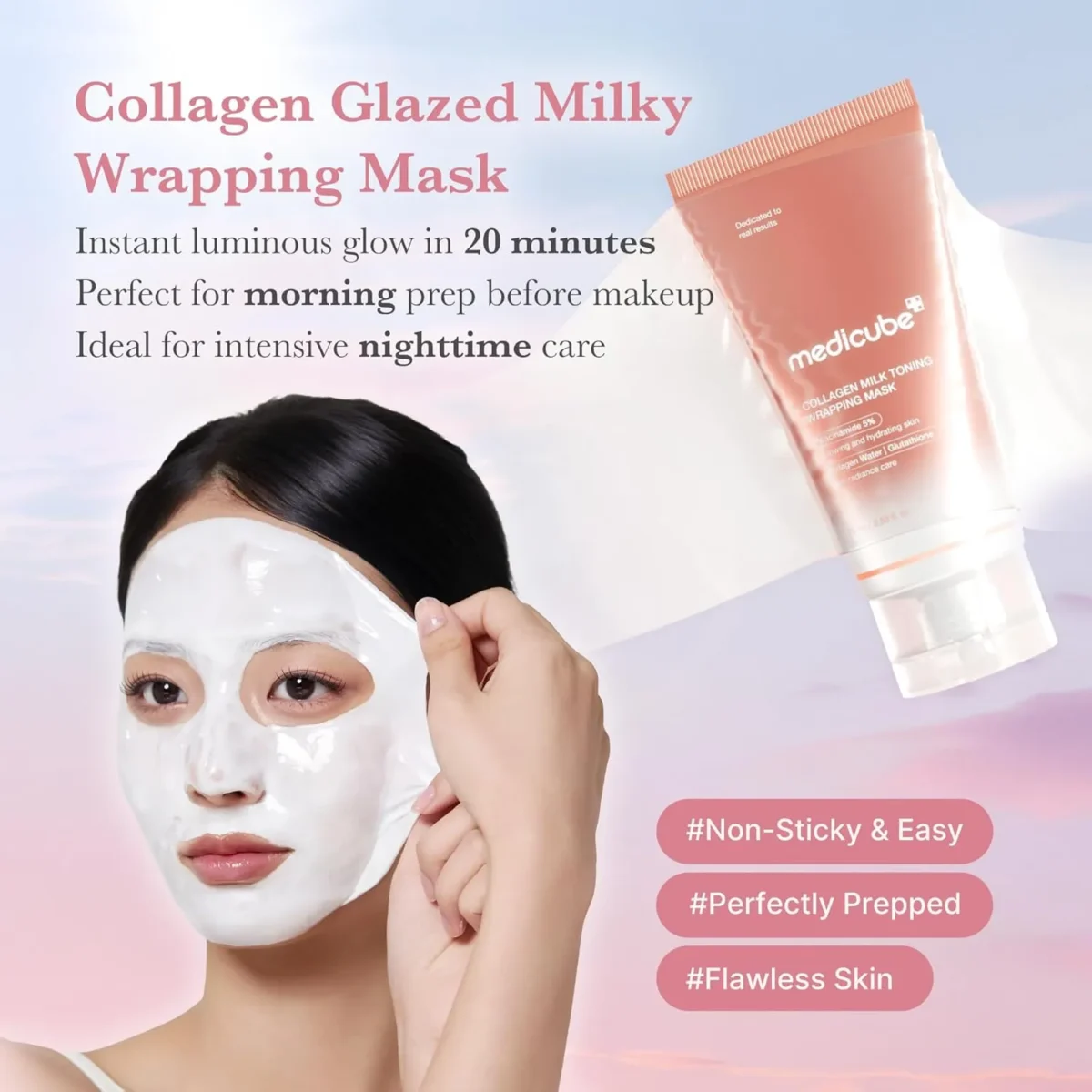 ⁦ماسك كولاجين ميلك تونينج من ميديكيوب (Medicube Collagen Milk Toning Wrapping Mask) - 75 مل⁩ - الصورة ⁦5⁩