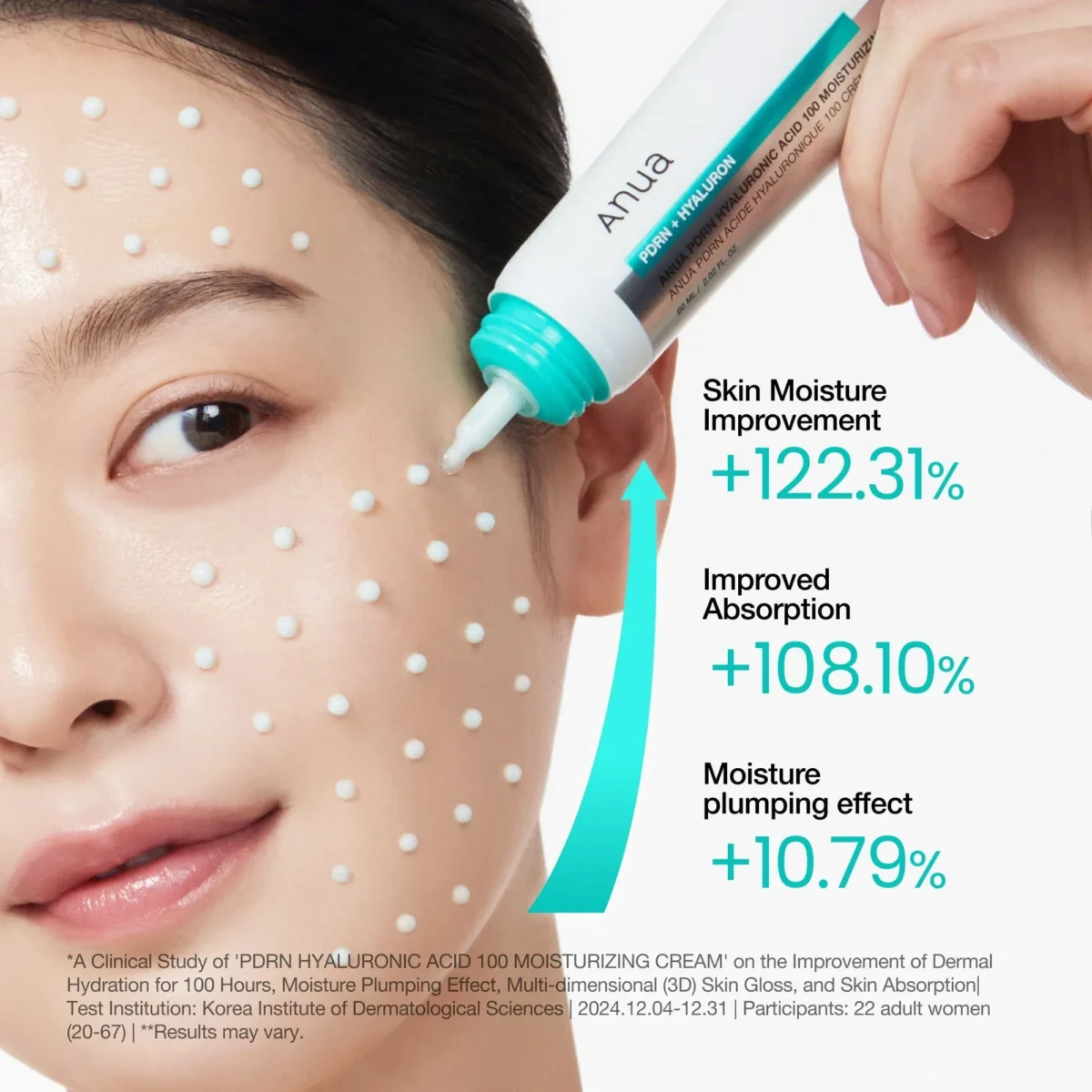 ⁦كريم انوا PDRN المرطب بحمض الهيالورونيك (Anua PDRN Hyaluronic Acid 100 Moisturizing Cream) - 60 مل⁩ - الصورة ⁦2⁩