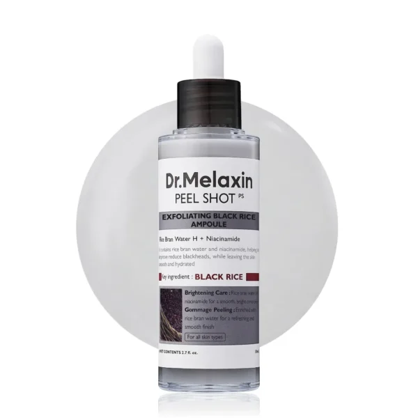 دكتور ميلاكسين بيل شوت امبولة إشراقة الأرز الأسود (Dr. Melaxin Peel Shot Glow Black Rice Ampoule) - 80 مل