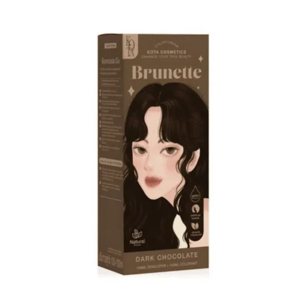 صبغة شعر كوتا كوزمتكس برونيت - لون شوكولاتة داكنة (Kota Cosmetics Brunette Hair Color - Dark Chocolate) - 200 مل