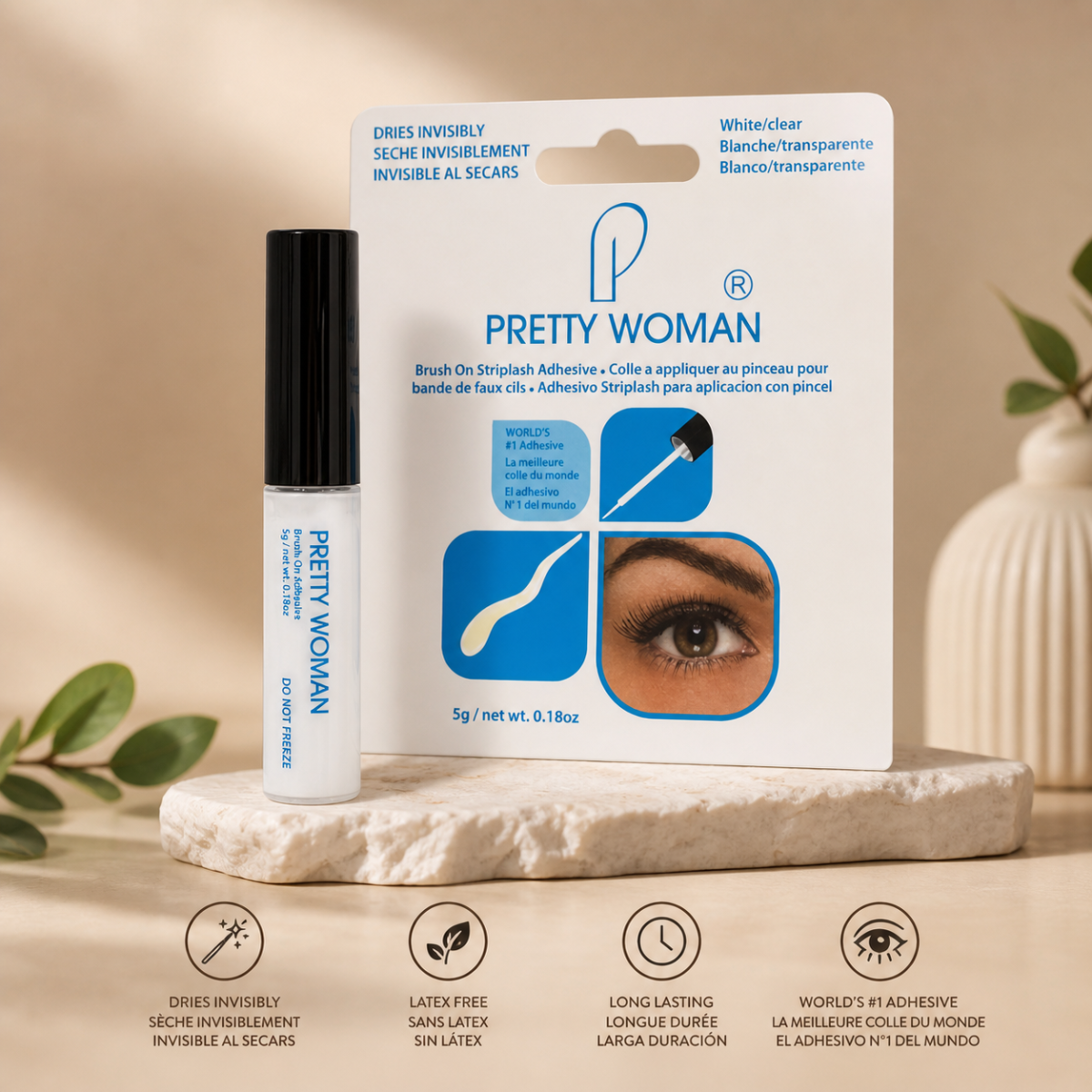 ⁦صمغ رموش أبيض شفاف من بريتي وومان (Pretty Woman White Clear Eyelash Glue) - 5 جرام⁩ - الصورة ⁦2⁩