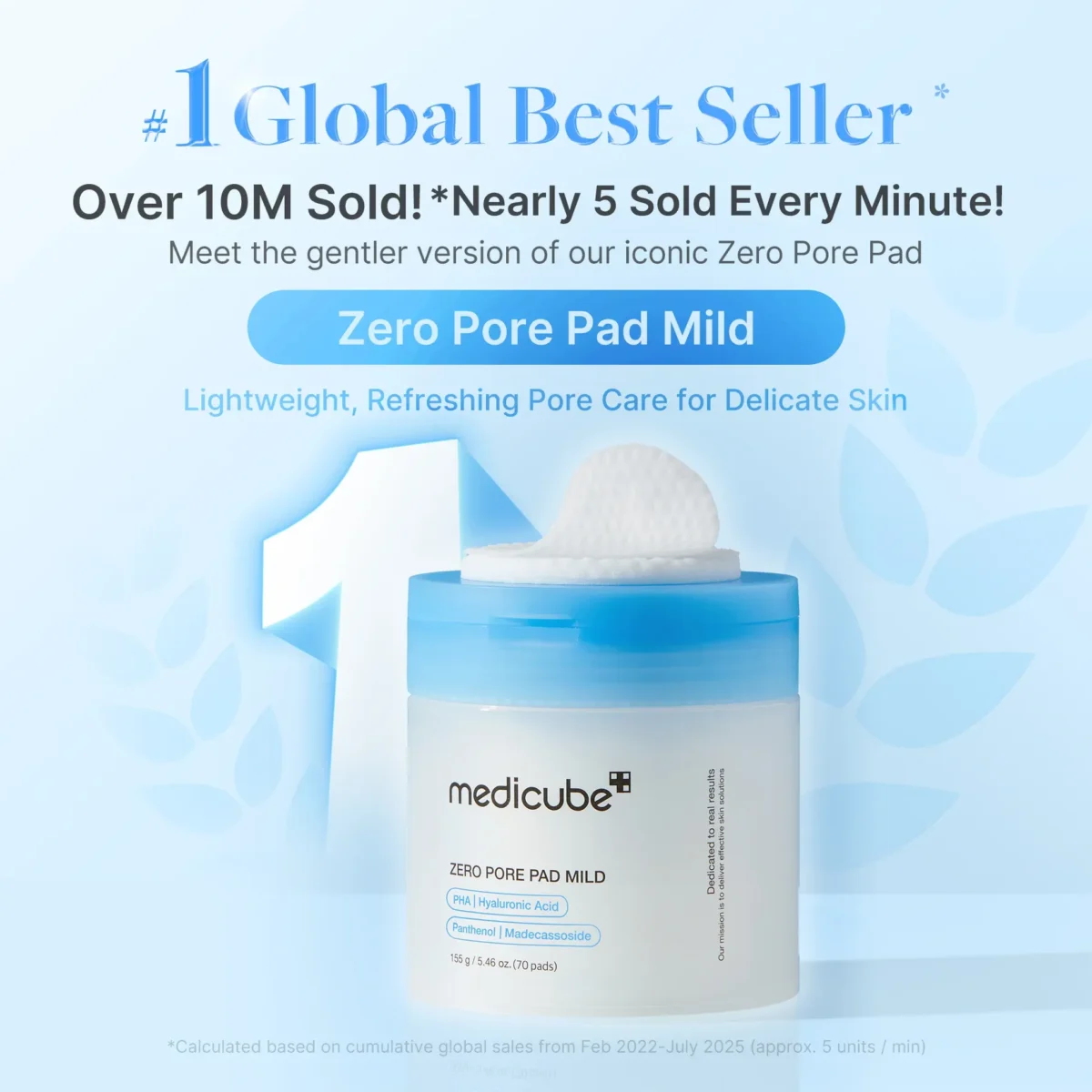 ⁦وسادات قطنية زيرو بور المعتدلة لتقليص المسام وتقشير البشرة من ميديكيوب (Medicube Zero Pore Pads Mild) -  70 وسادة⁩ - الصورة ⁦5⁩