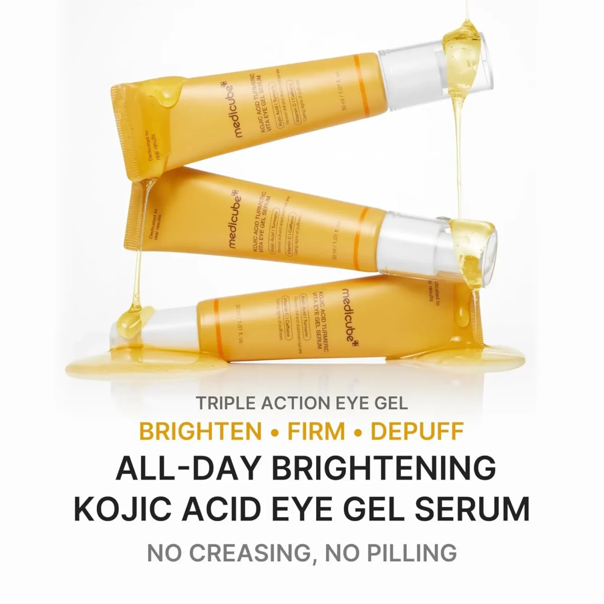 ⁦سيروم جل للعين بحمض الكوجيك والكركم والفيتامينات من ميديكوب (Medicube Kojic Acid Turmeric Vita Eye Gel Serum) - 30 مل⁩ - الصورة ⁦3⁩