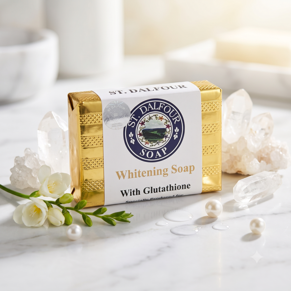 ⁦صابونة سانت دالفور للتفتيح وتوحيد لون البشرة بخلاصة الجلوتاثيون (St. Dalfour Whitening Soap with Glutathione) - 135 جم⁩ - الصورة ⁦3⁩
