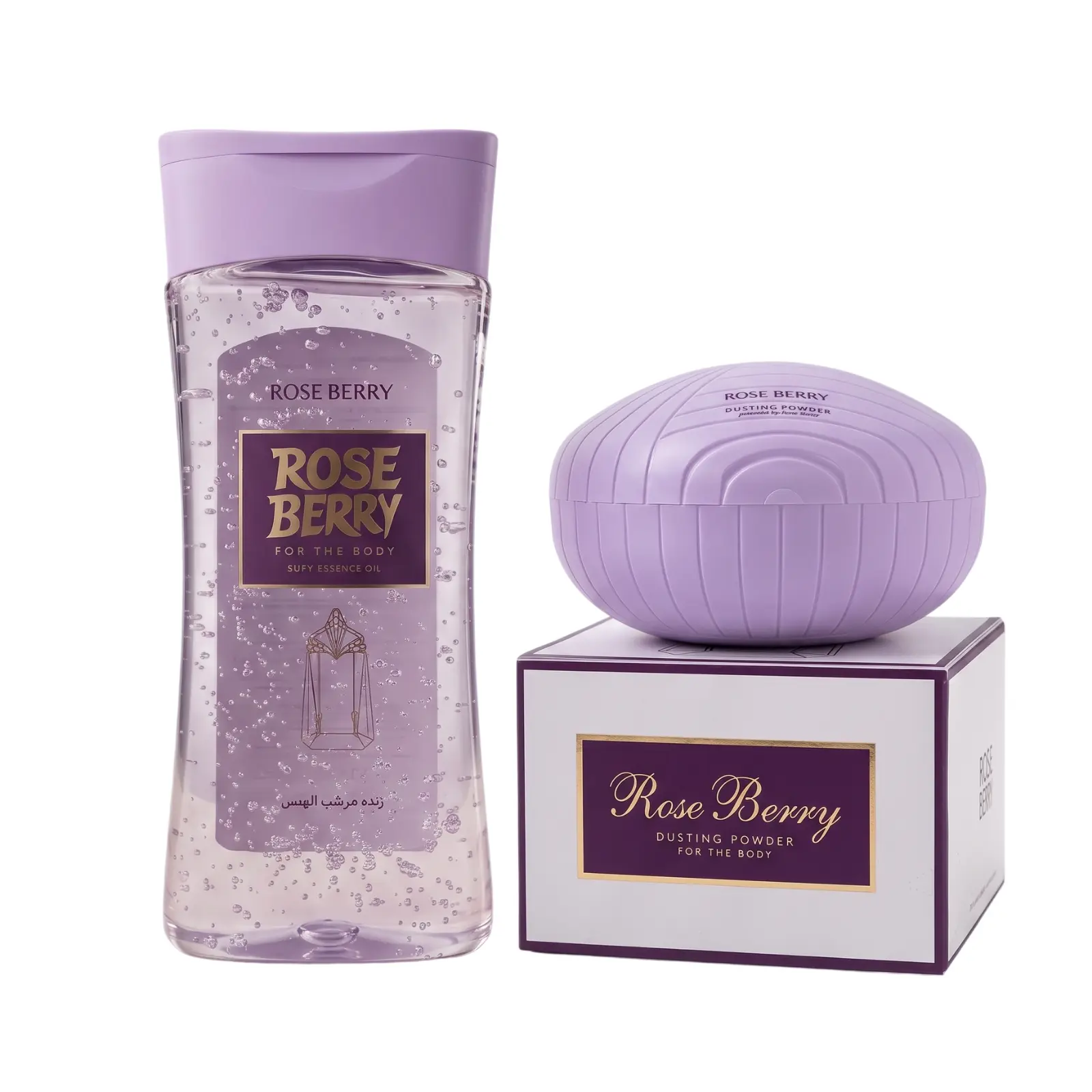 Untitled design – 2026-08-29T040848.728 مجموعة بودرة وزيت الجسم روز بيري برائحة إيليان (Rose Berry Alien Scented Body Powder and Oil Set) - الصورة 1
