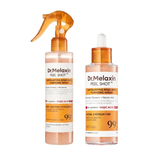 مجموعة التقشير والنضارة المزدوجة راديانت جلو من دكتور ميلاكسين (Dr. Melaxin Radiant Glow Duo Peeling Kit)