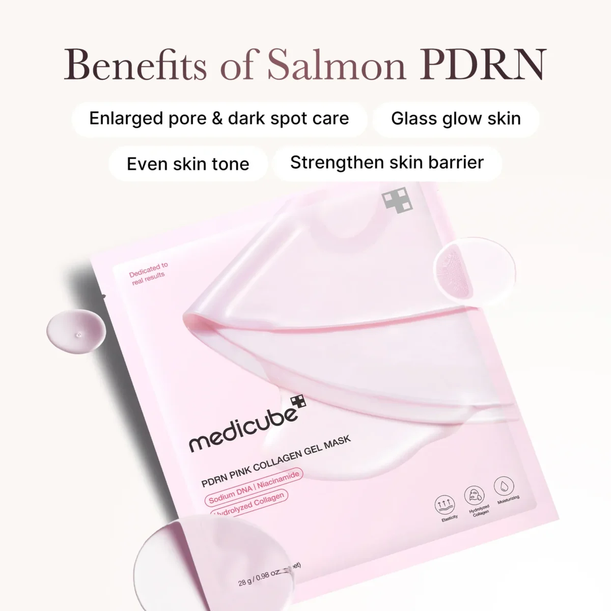 ⁦ماسك جل بي دي آر إن الكولاجين الوردي لشد ونضارة البشرة من ميديكيوب (Medicube PDRN Pink Collagen Gel Mask)⁩ - الصورة ⁦3⁩
