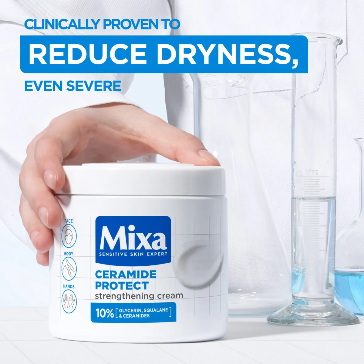 ⁦كريم الجسم سيراميد بروتيكت لترميم وحماية حاجز البشرة من ميكسا (Mixa Ceramide Protect Body Cream) - 400 مل⁩ - الصورة ⁦3⁩