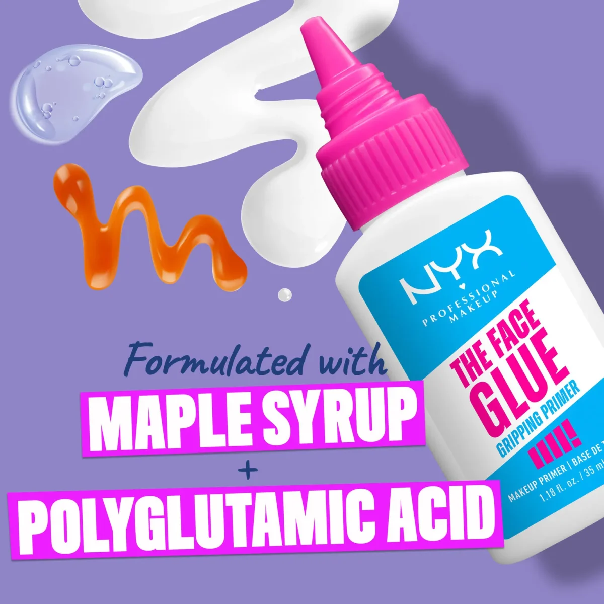 ⁦برايمر الوجه ذا فيس جلو لتثبيت المكياج من إن واي إكس (NYX The Face Glue Gripping Primer) - 35 مل⁩ - الصورة ⁦5⁩
