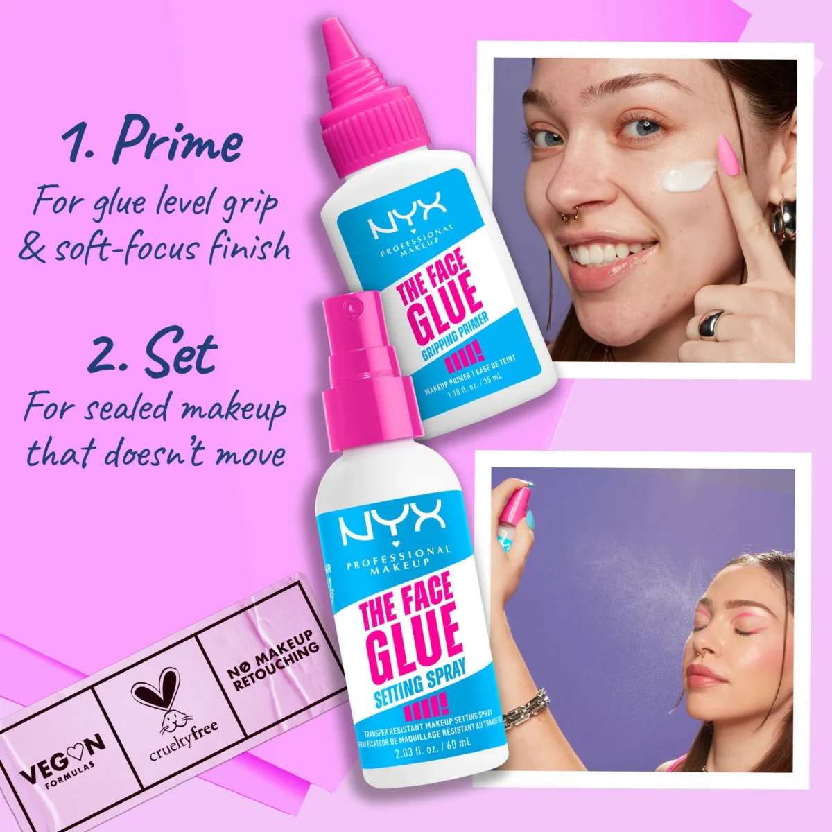 ⁦برايمر الوجه ذا فيس جلو لتثبيت المكياج من إن واي إكس (NYX The Face Glue Gripping Primer) - 35 مل⁩ - الصورة ⁦4⁩