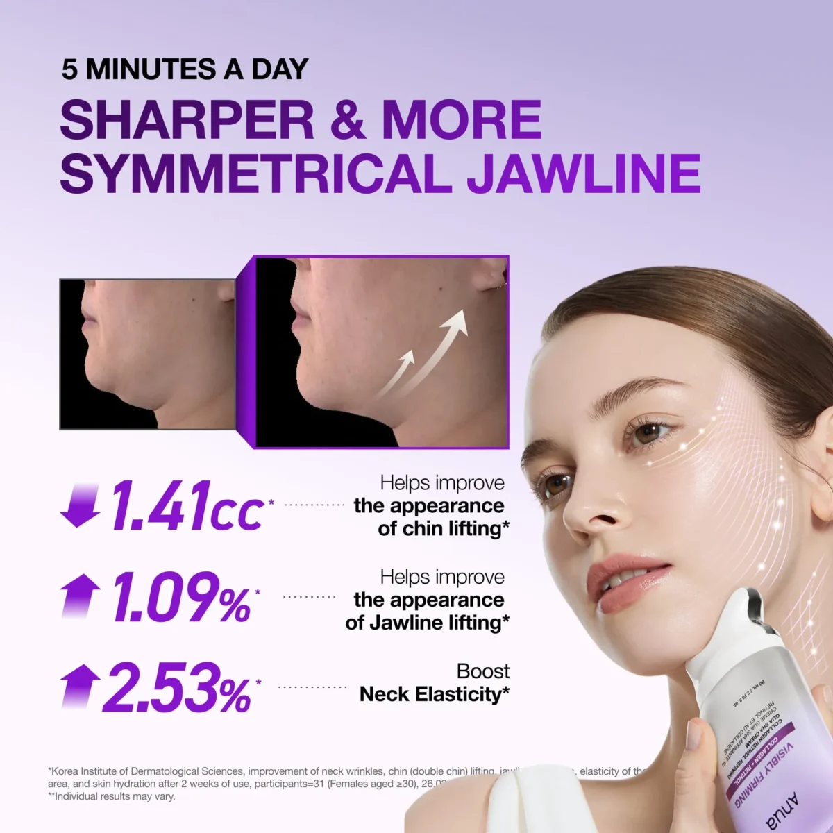 ⁦كريم الكولاجين والريتينول لشد ونحت الوجه مع رأس جواشا من انوا (Anua Collagen Retinol Refining Gua Sha Cream) - 80 مل⁩ - الصورة ⁦4⁩