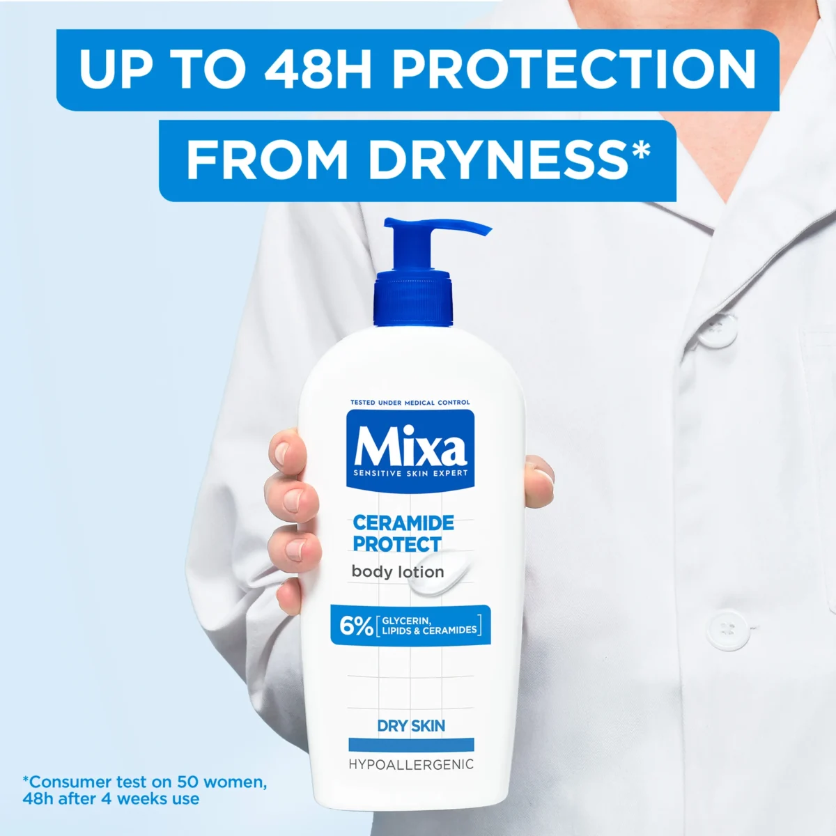⁦لوشن الجسم سيراميد بروتيكت لترميم وحماية حاجز البشرة من ميكسا (Mixa Ceramide Protect Body Lotion) - 250 مل⁩ - الصورة ⁦3⁩