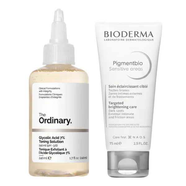 مجموعة تفتيح المناطق الحساسة ومناطق الاحتكاك (The Ordinary & Bioderma Brightening Duo)