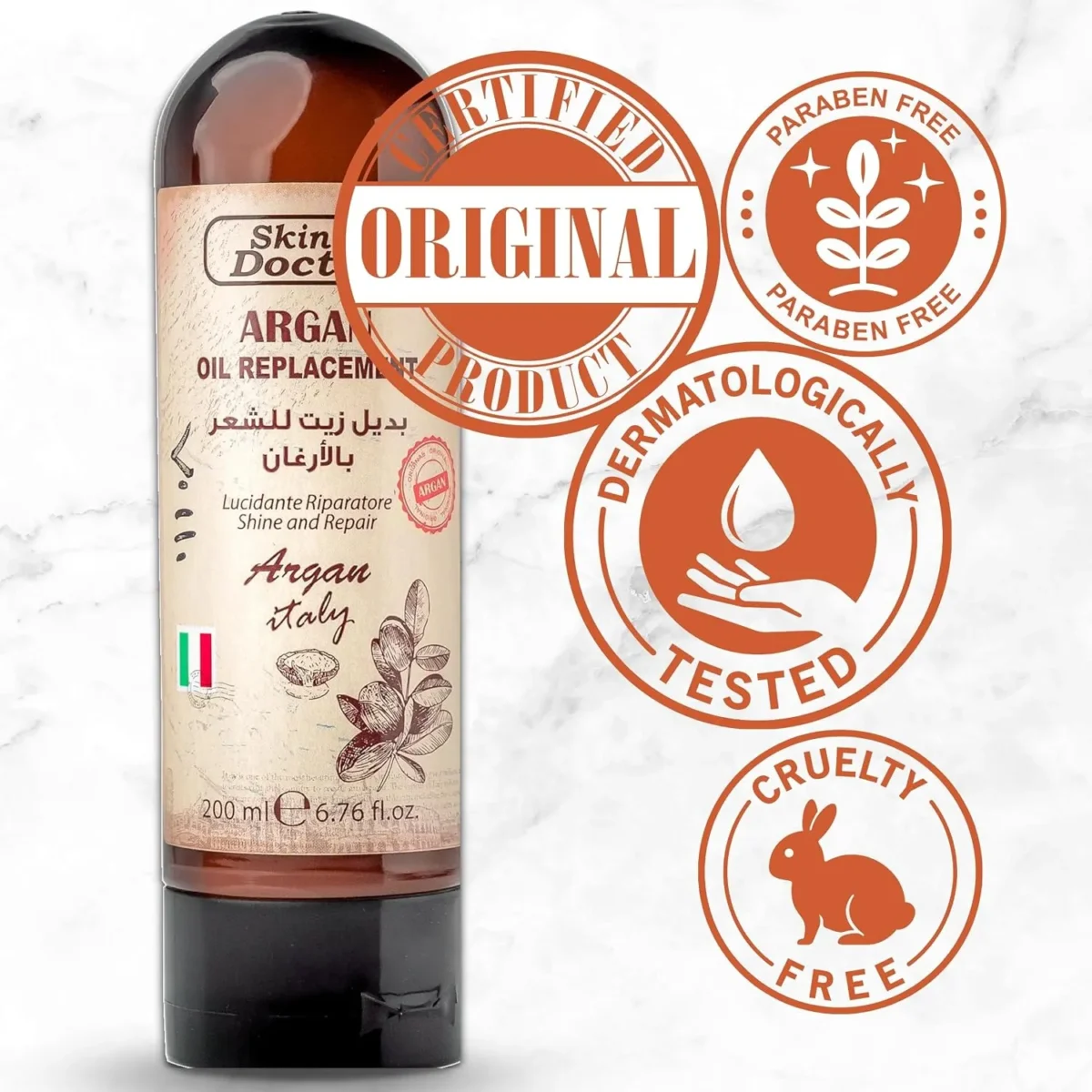 ⁦كريم بديل الزيت للشعر بخلاصة الأرجان من سكن دكتور (Skin Doctor Argan Oil Hair Replacement) - 200 مل⁩ - الصورة ⁦6⁩