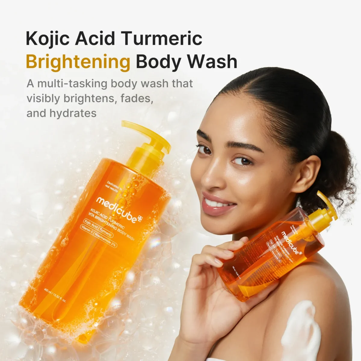 ⁦غسول الجسم بحمض الكوجيك والكركم للتفتيح من ميديكيوب (Medicube Kojic Acid Turmeric Brightening Body Wash) - 400 مل⁩ - الصورة ⁦2⁩