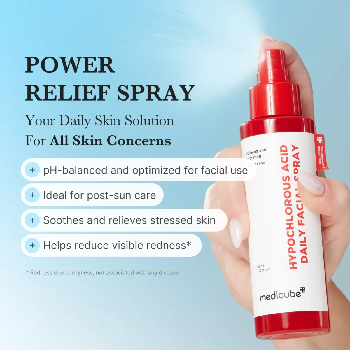 ⁦بخاخ حمض الهيبوكلوروز المهدئ للبشرة من ميديكيوب - 125 مل (Medicube Hypochlorous Acid Power Soothing Spray) - 125 مل⁩ - الصورة ⁦7⁩