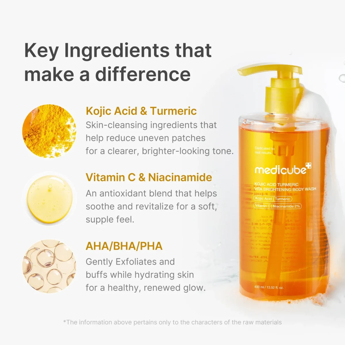 ⁦غسول الجسم بحمض الكوجيك والكركم للتفتيح من ميديكيوب (Medicube Kojic Acid Turmeric Brightening Body Wash) - 400 مل⁩ - الصورة ⁦3⁩