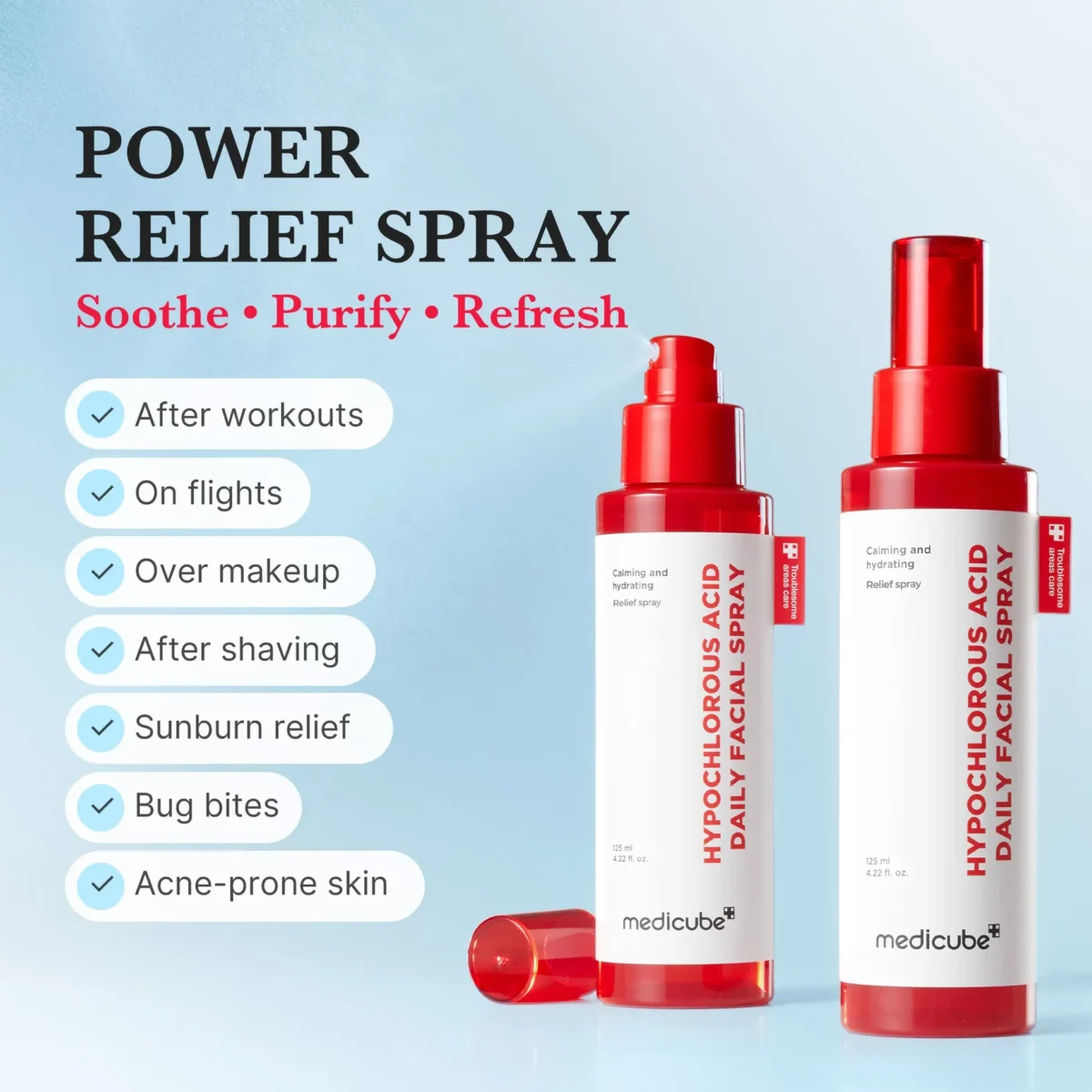 ⁦بخاخ حمض الهيبوكلوروز المهدئ للبشرة من ميديكيوب - 125 مل (Medicube Hypochlorous Acid Power Soothing Spray) - 125 مل⁩ - الصورة ⁦6⁩