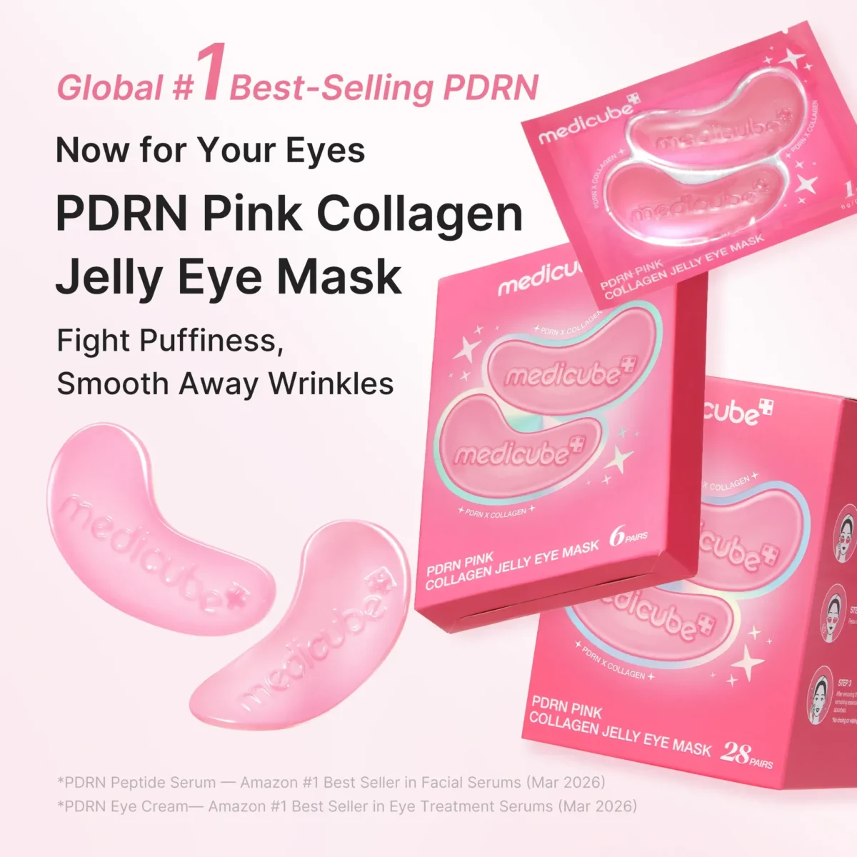 ⁦لصقات الكولاجين للعين بتقنية PDRN من ميديكيوب (Medicube PDRN Pink Collagen Jelly Eye Mask) - زوج واحد⁩ - الصورة ⁦5⁩