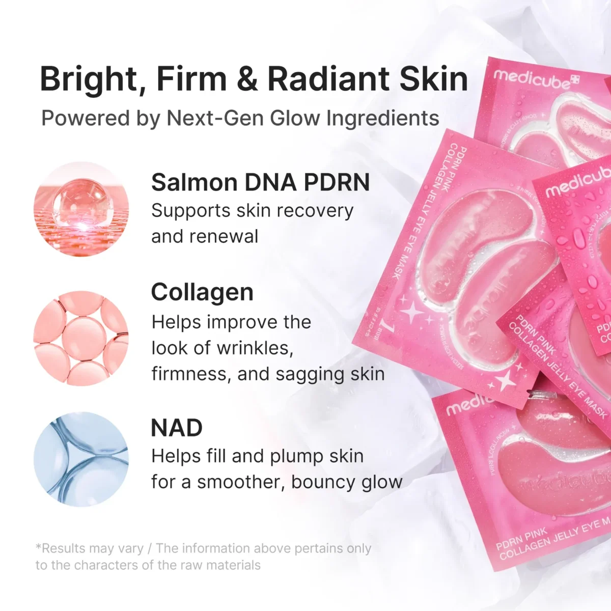⁦لصقات الكولاجين للعين بتقنية PDRN من ميديكيوب (Medicube PDRN Pink Collagen Jelly Eye Mask) - زوج واحد⁩ - الصورة ⁦4⁩
