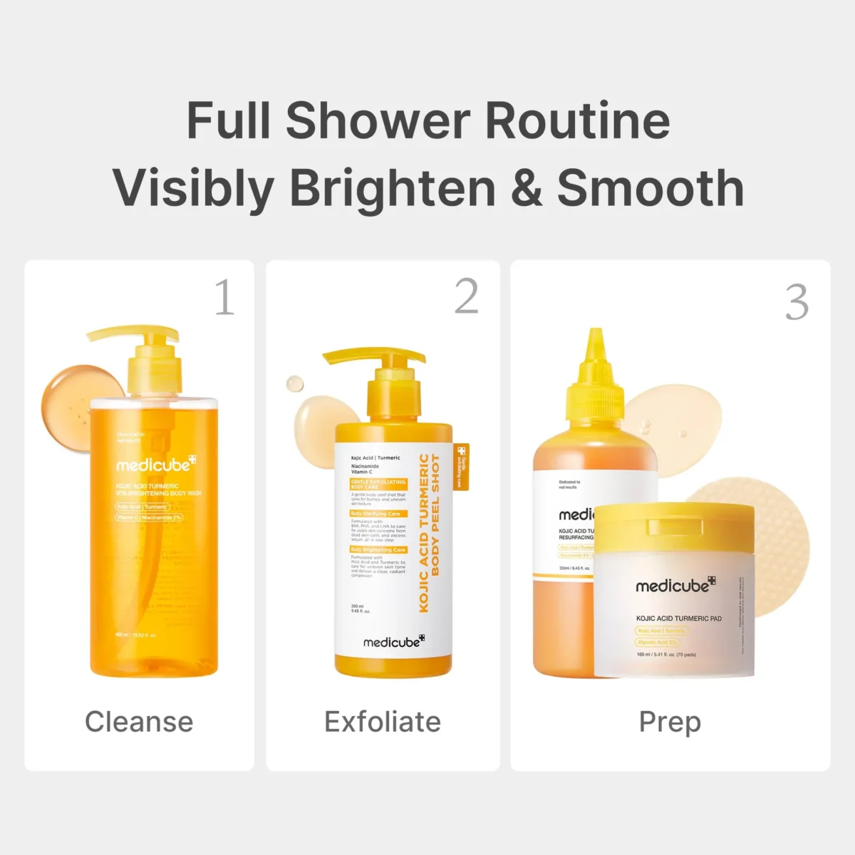 ⁦غسول الجسم بحمض الكوجيك والكركم للتفتيح من ميديكيوب (Medicube Kojic Acid Turmeric Brightening Body Wash) - 400 مل⁩ - الصورة ⁦5⁩