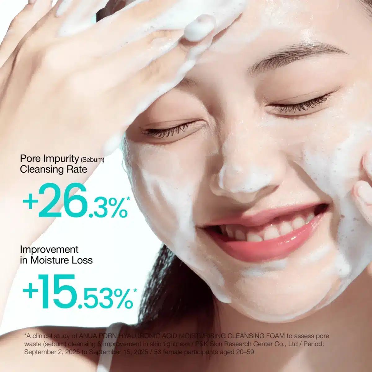⁦غسول رغوي مرطب بتقنية PDRN وحمض الهيالورونيك من أنوا (Anua PDRN Hyaluronic Acid Moisturizing Cleansing Foam) - 150 مل⁩ - الصورة ⁦2⁩