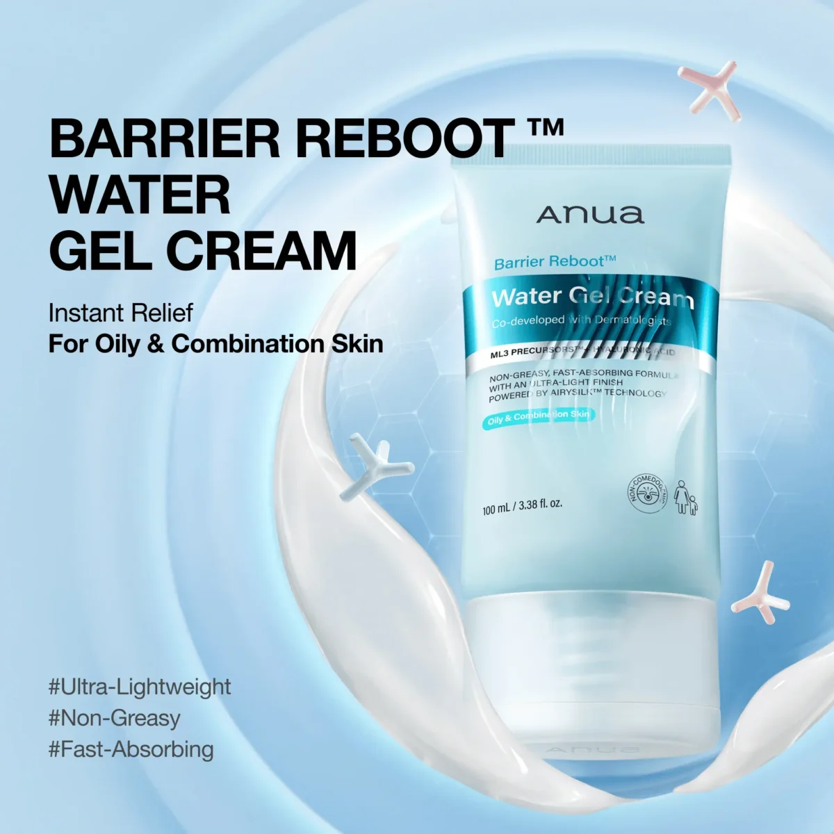 ⁦كريم جل مائي باريير ريبوت لإصلاح حاجز البشرة من أنوا (Anua Barrier Reboot Water Gel Cream) - 100 مل⁩ - الصورة ⁦5⁩