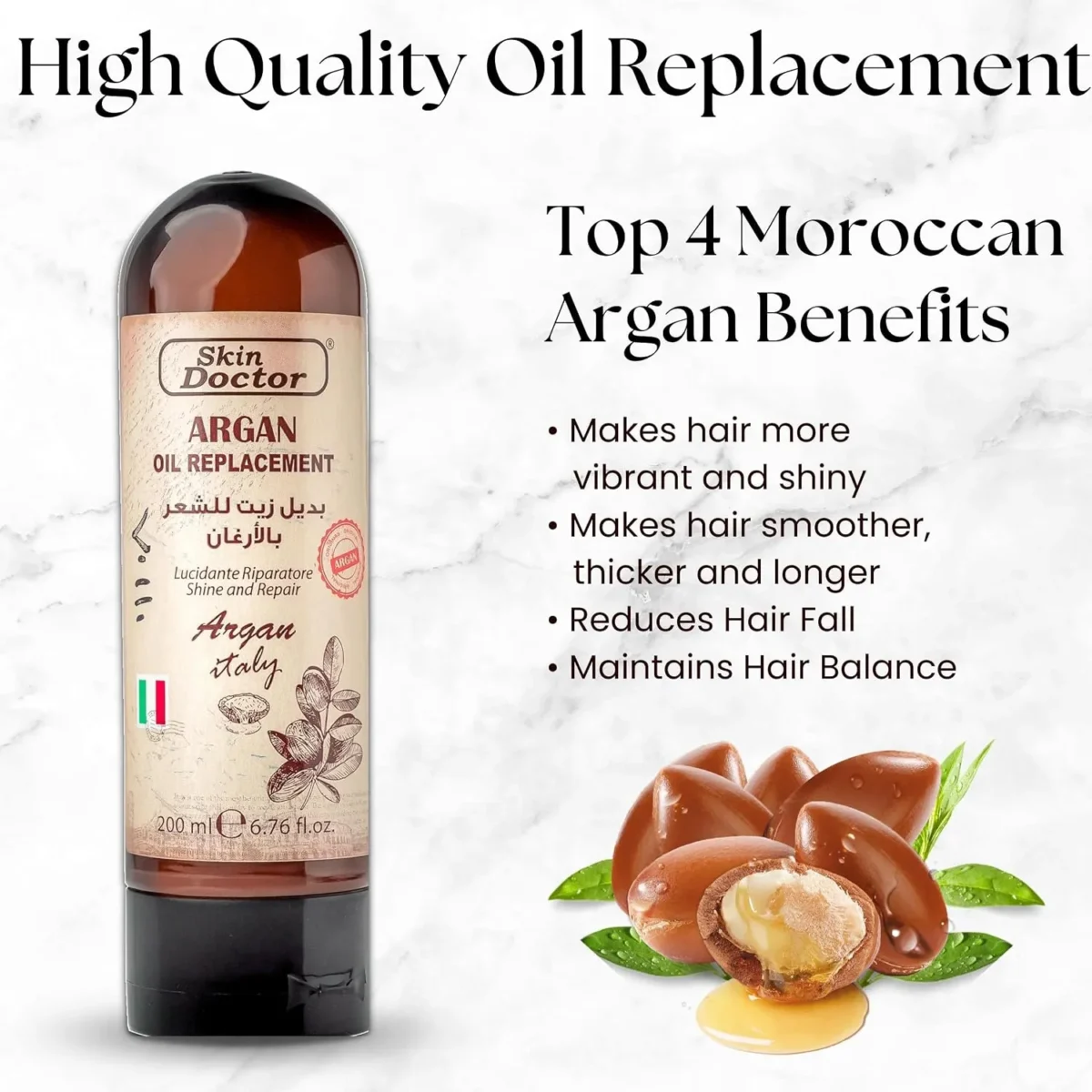 ⁦كريم بديل الزيت للشعر بخلاصة الأرجان من سكن دكتور (Skin Doctor Argan Oil Hair Replacement) - 200 مل⁩ - الصورة ⁦4⁩