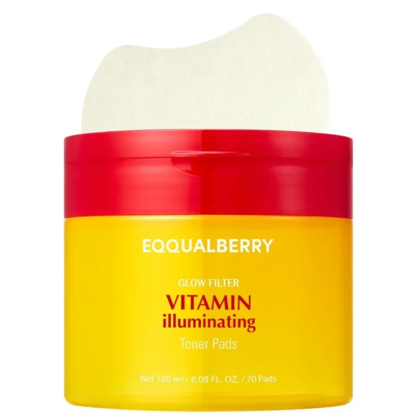 وسادات التونر القطنية بالفيتامينات من إيكوال بيري (Eqqualberry Vitamin Illuminating Toner Pads) - 70 قطعة