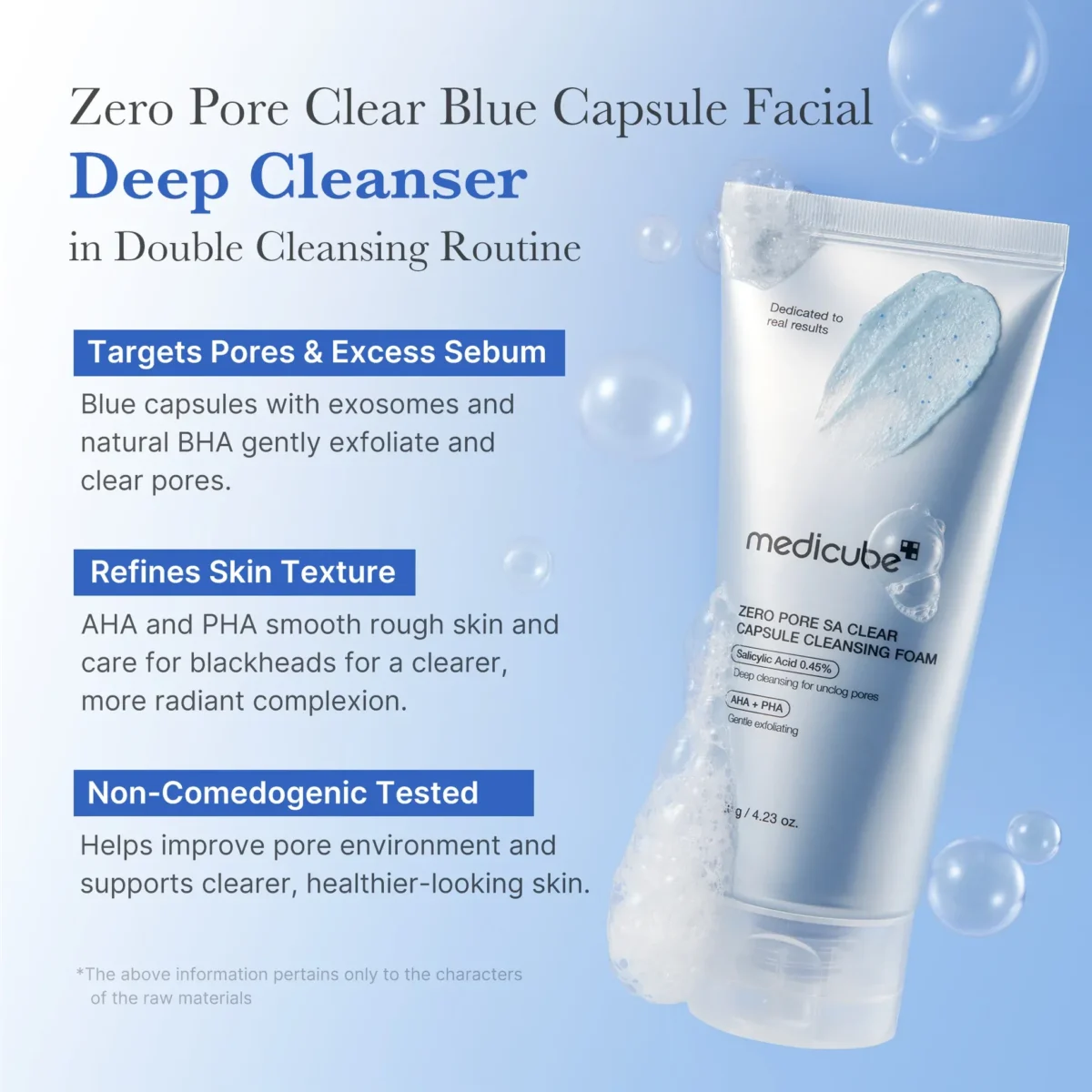 ⁦غسول كبسولات زيرو بور الأزرق لتنظيف المسام العميق من ميديكيوب (Medicube Zero Pore Capsule Cleansing Foam) - 120 مل⁩ - الصورة ⁦6⁩