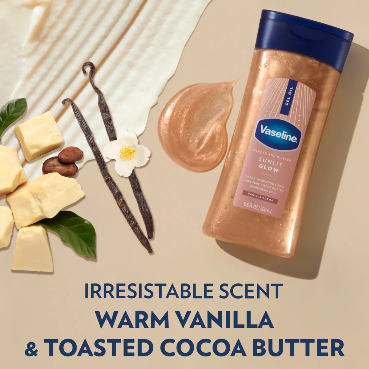 ⁦جل الزيت اللامع صن ليت جلو للجسم من فازلين (Vaseline Sunlit Glow Body Shimmer Gel Oil) - 200 مل⁩ - الصورة ⁦4⁩