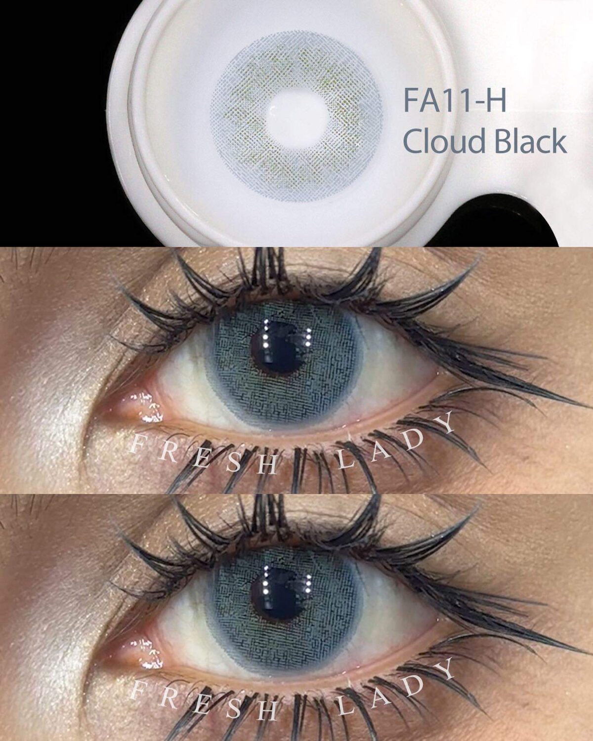 ⁦عدسة فرش ليدي - كلاود بلاك | Fresh lady Cloud Black Contact Lenses⁩ - الصورة ⁦2⁩