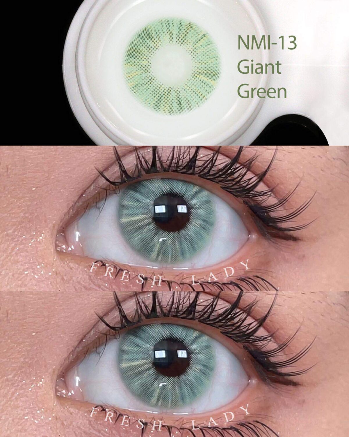 ⁦عدسة فرش ليدي - جاينت جرين | Fresh lady Giant Green Contact Lenses⁩ - الصورة ⁦3⁩