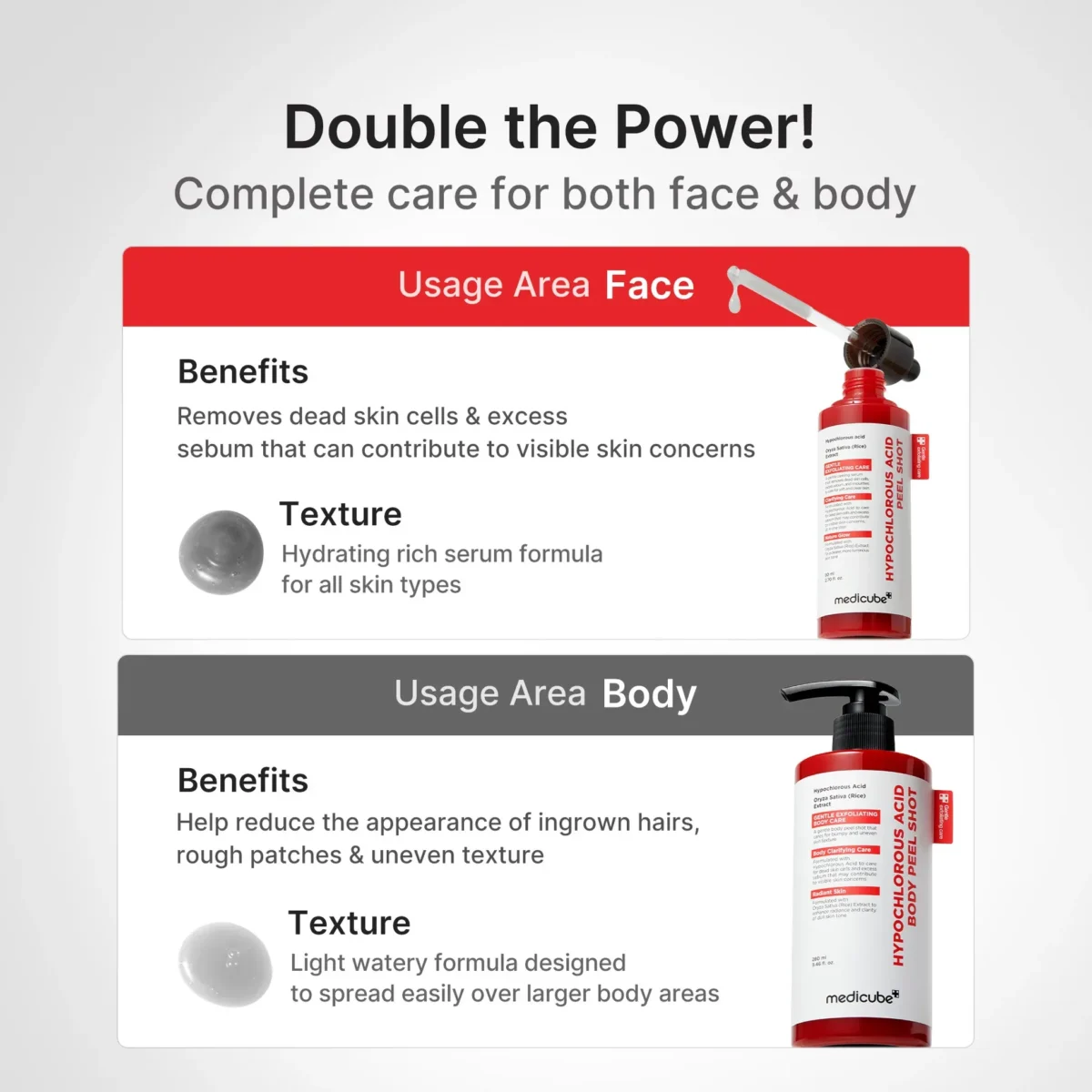 ⁦سيروم التقشير اللطيف بحمض الهيبوكلوروز وخلاصة الأرز من ميديكيوب (Medicube Hypochlorous Acid Rice Peel Shot) - 80 مل⁩ - الصورة ⁦6⁩