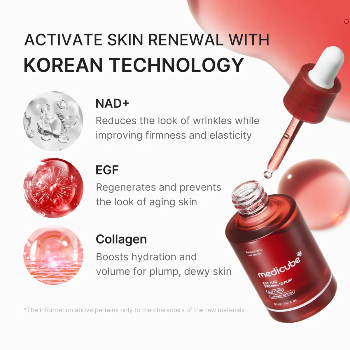 ⁦سيروم شد البشرة ومكافحة التجاعيد بتقنية EGF من ميديكيوب (Medicube EGF NAD+ Firming Serum) - 30 مل⁩ - الصورة ⁦5⁩