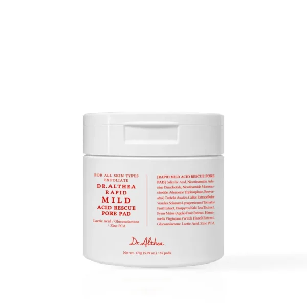 وسادات العناية بالمسام والتقشير اللطيف من دكتور ألثيا (Dr. Althea Rapid Mild Acid Rescue Pore Pad) - 65 قطعة