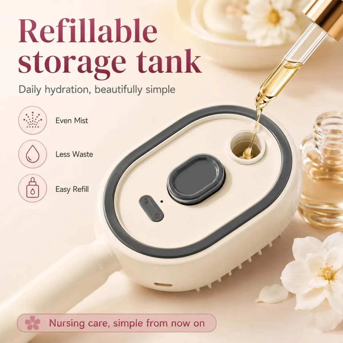 ⁦فرشاة مساج وفك التشابك الكهربائية 5 في 1 مع بخاخ مدمج وتنظيف ذاتي (Electric Spray Air Cushion Massage Comb)⁩ - الصورة ⁦4⁩