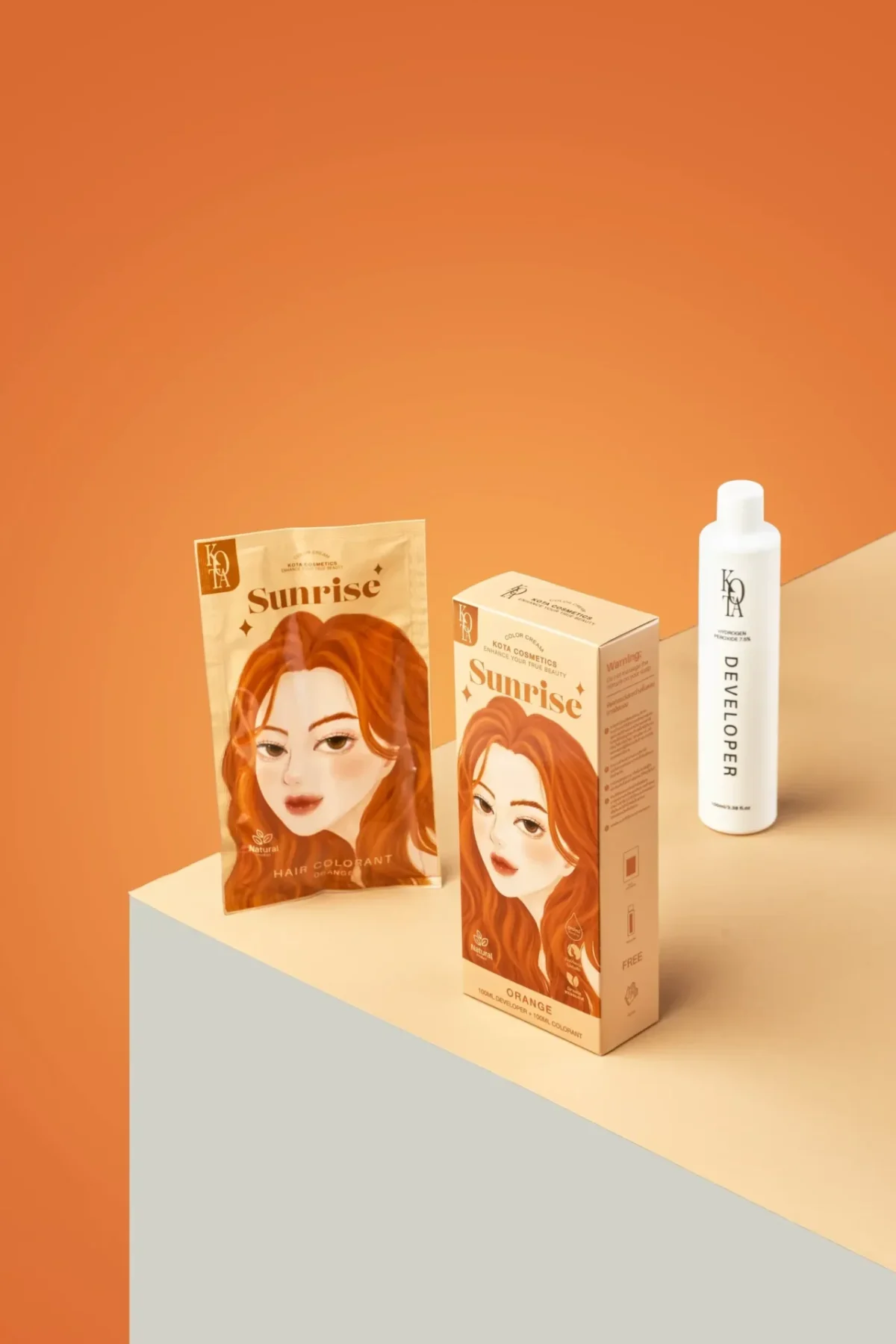 ⁦صبغة الشعر العضوية كوتا كوزمتيكس - برتقالي (Kota Cosmetics Sunrise Orange) - 200 مل⁩ - الصورة ⁦3⁩