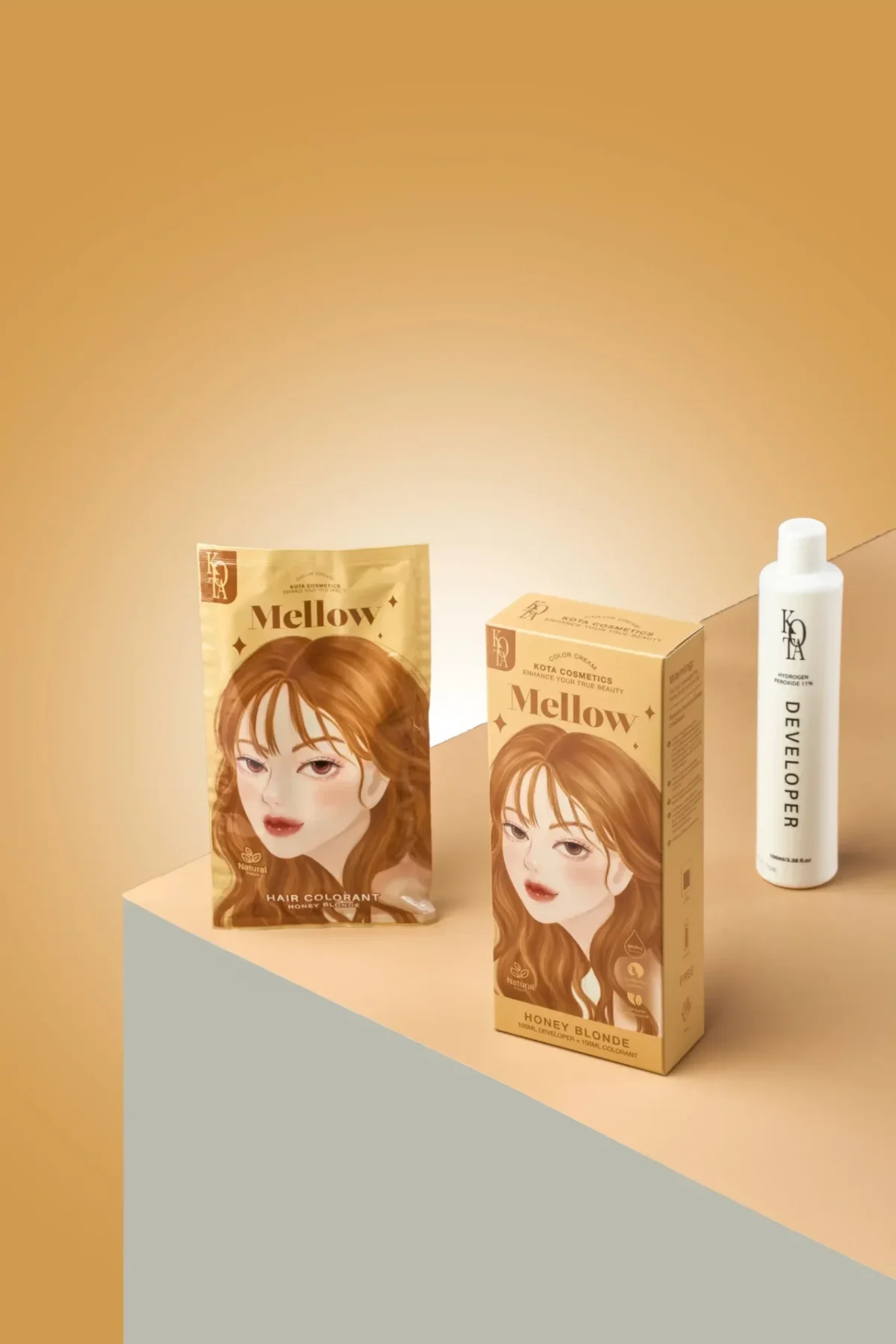 ⁦صبغة الشعر العضوية كوتا كوزمتيكس - أشقر عسلي (Kota Cosmetics Mellow Honey Blonde) - 200 مل⁩ - الصورة ⁦3⁩