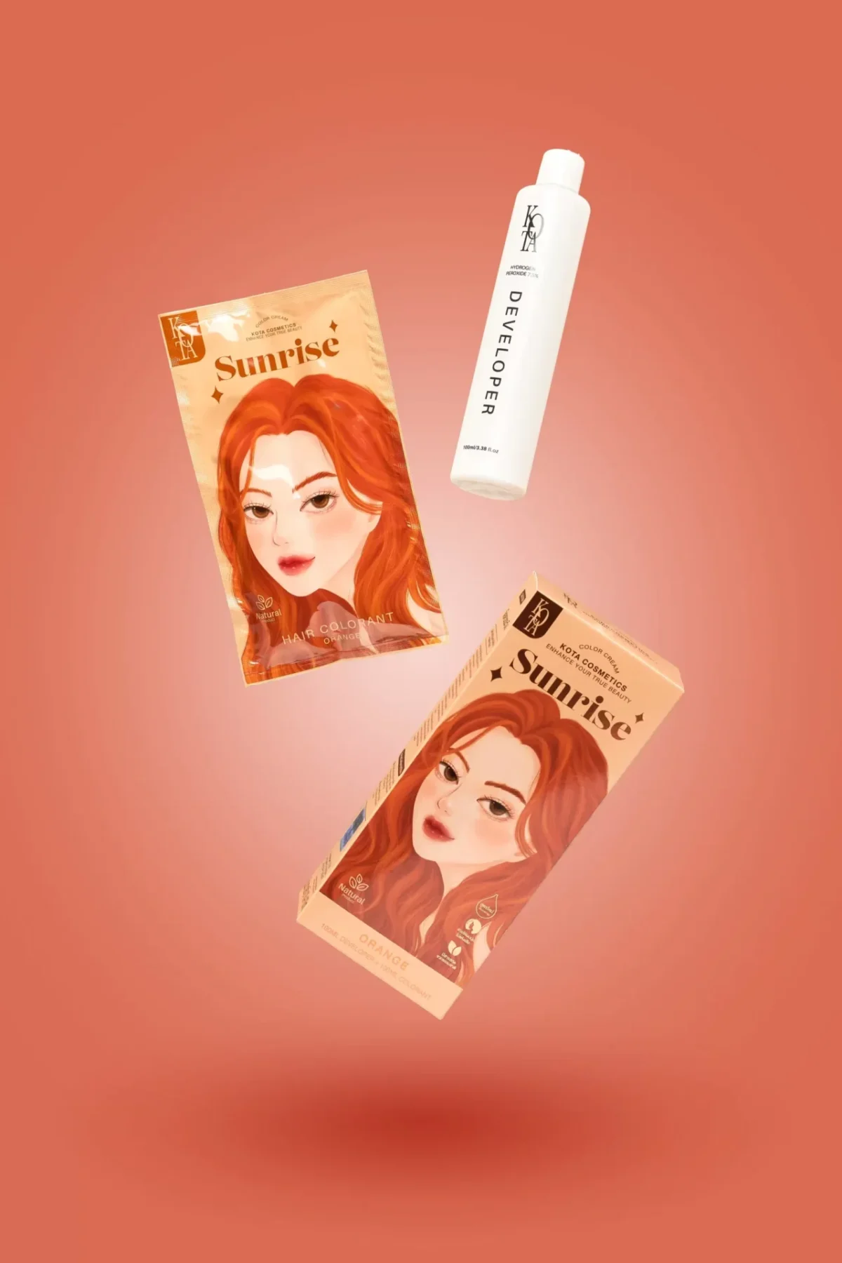 ⁦صبغة الشعر العضوية كوتا كوزمتيكس - برتقالي (Kota Cosmetics Sunrise Orange) - 200 مل⁩ - الصورة ⁦4⁩
